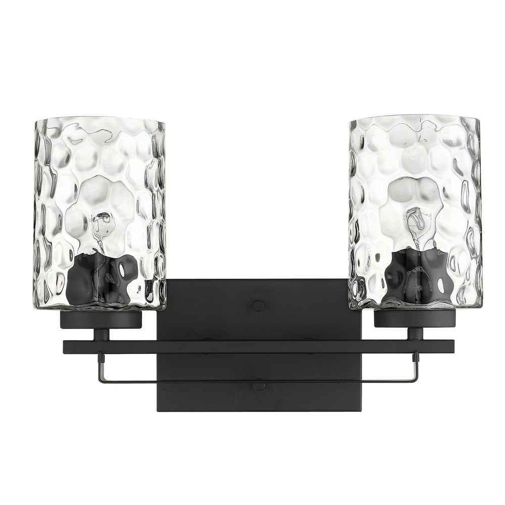 10" Black And Clear Metal Vanity Flush Mounted Sconce HomeRoots