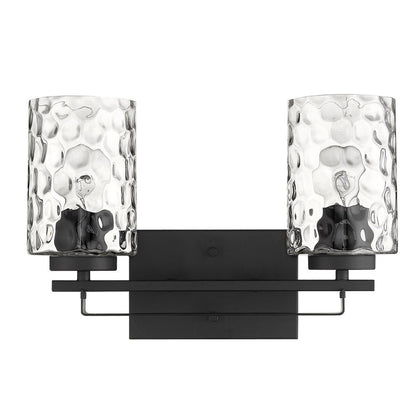 10" Black And Clear Metal Vanity Flush Mounted Sconce HomeRoots