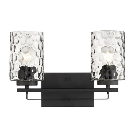 10" Black And Clear Metal Vanity Flush Mounted Sconce HomeRoots