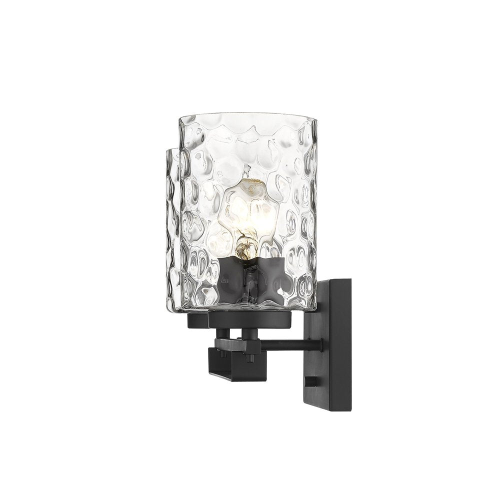 10" Black And Clear Metal Vanity Flush Mounted Sconce HomeRoots