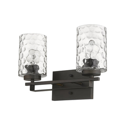 10" Black And Clear Metal Vanity Flush Mounted Sconce HomeRoots