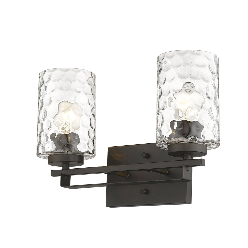 10" Black And Clear Metal Vanity Flush Mounted Sconce HomeRoots