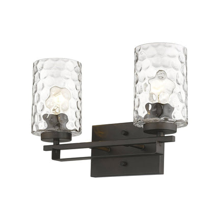 10" Black And Clear Metal Vanity Flush Mounted Sconce HomeRoots