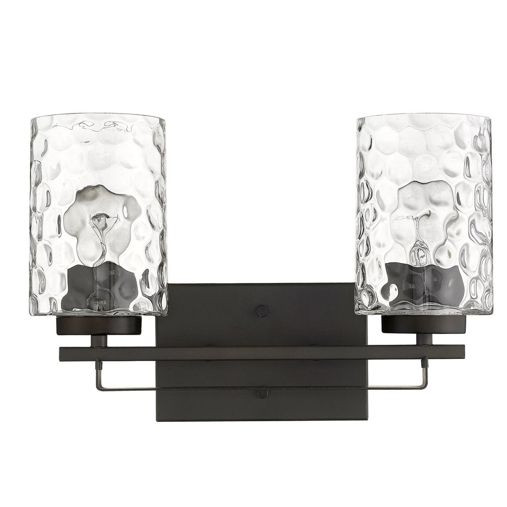10" Black And Clear Metal Vanity Flush Mounted Sconce HomeRoots