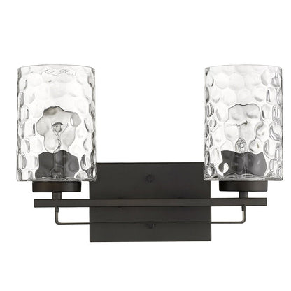 10" Black And Clear Metal Vanity Flush Mounted Sconce HomeRoots