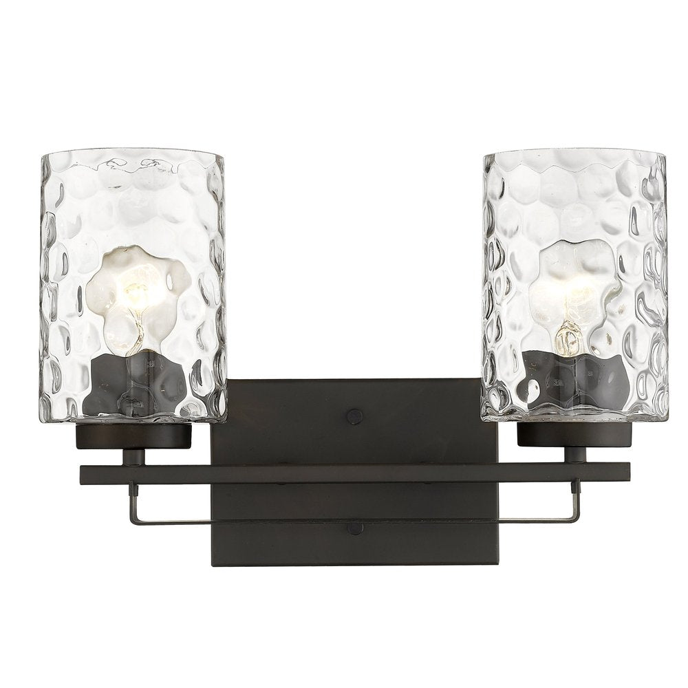 10" Black And Clear Metal Vanity Flush Mounted Sconce HomeRoots