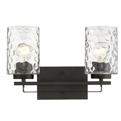 10" Black And Clear Metal Vanity Flush Mounted Sconce HomeRoots