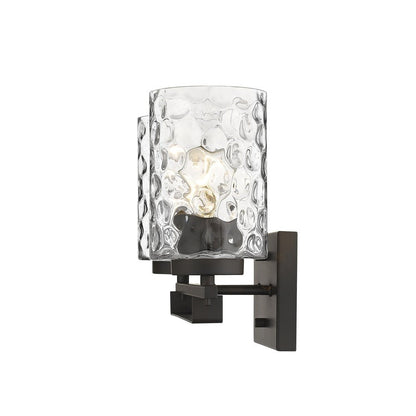 10" Black And Clear Metal Vanity Flush Mounted Sconce HomeRoots