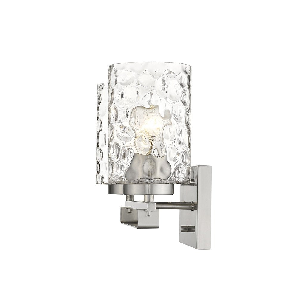 10" Silver And Clear Metal Vanity Flush Mounted Sconce HomeRoots