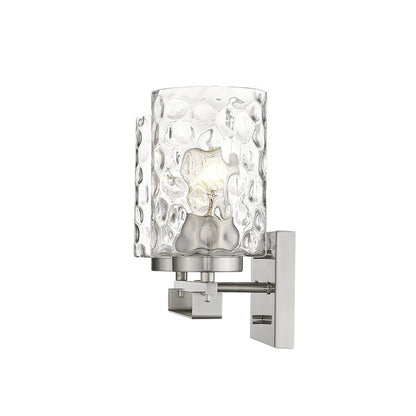 10" Silver And Clear Metal Vanity Flush Mounted Sconce HomeRoots