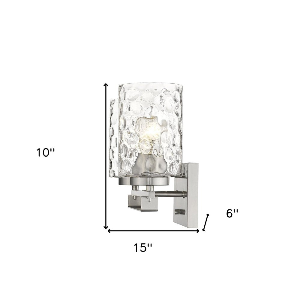 10" Silver And Clear Metal Vanity Flush Mounted Sconce HomeRoots