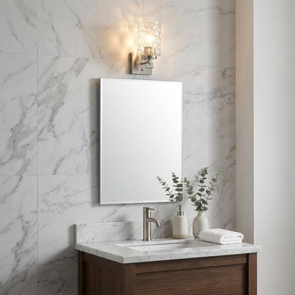 10" Silver And Clear Metal Vanity Flush Mounted Sconce HomeRoots