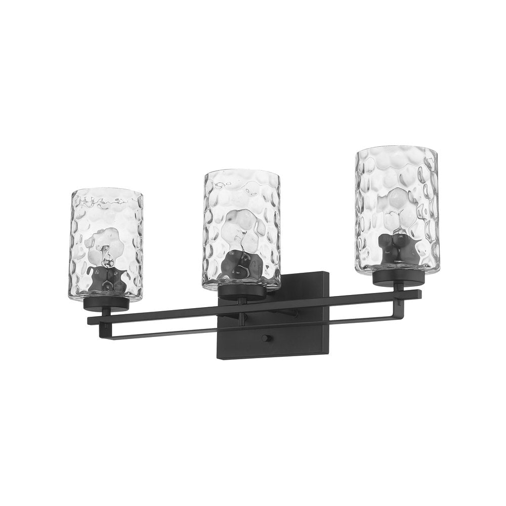 10" Black And Clear Metal and Glass Vanity Flush Mounted Sconce HomeRoots