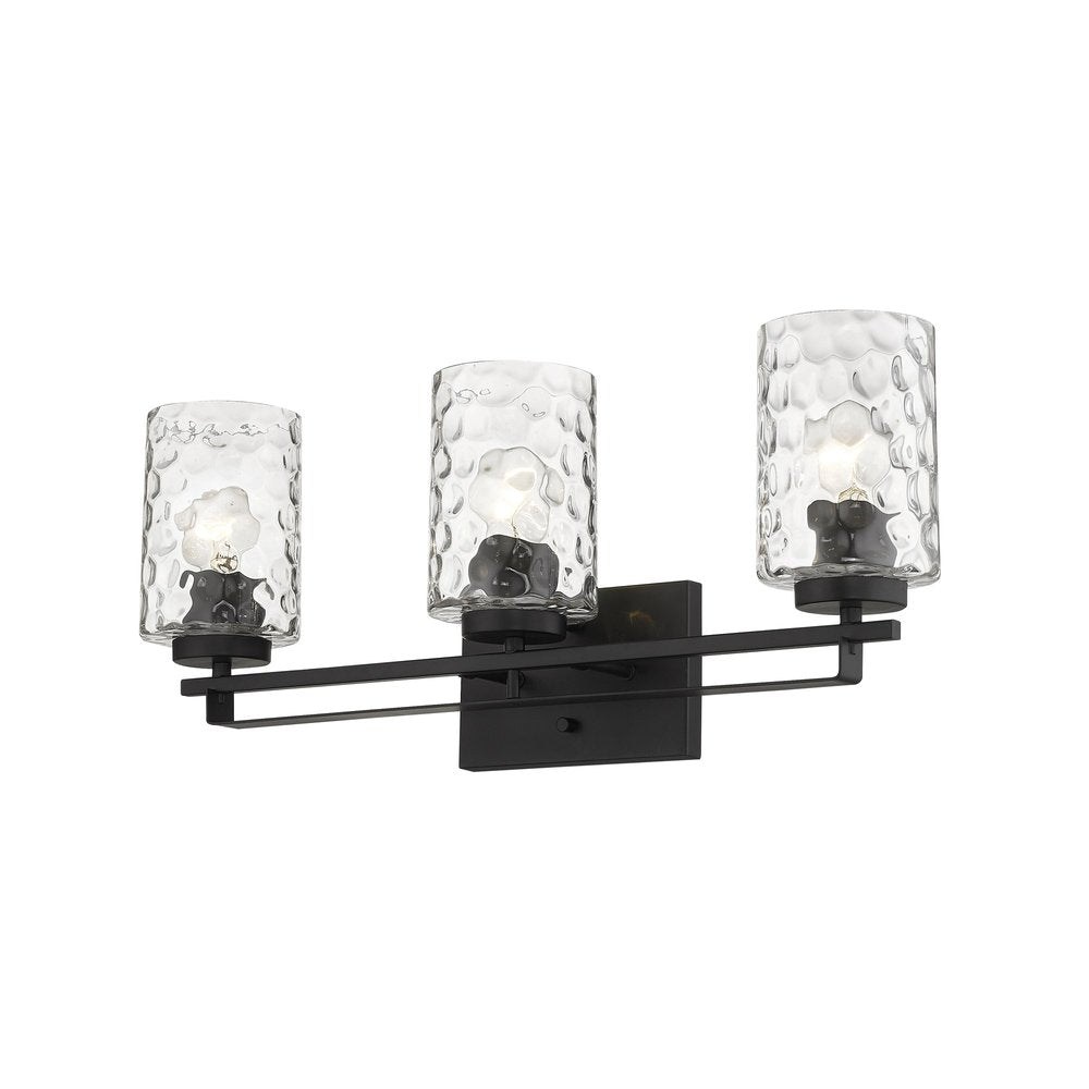 10" Black And Clear Metal and Glass Vanity Flush Mounted Sconce HomeRoots