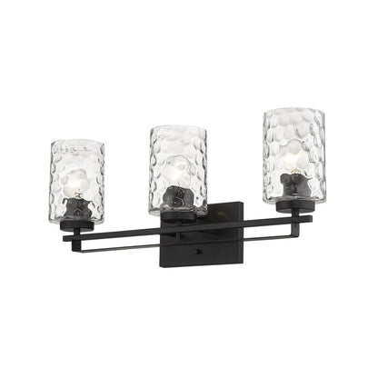 10" Black And Clear Metal and Glass Vanity Flush Mounted Sconce HomeRoots