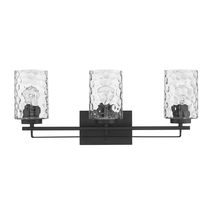 10" Black And Clear Metal and Glass Vanity Flush Mounted Sconce HomeRoots
