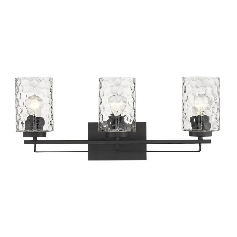 10" Black And Clear Metal and Glass Vanity Flush Mounted Sconce HomeRoots
