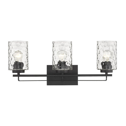 10" Black And Clear Metal and Glass Vanity Flush Mounted Sconce HomeRoots