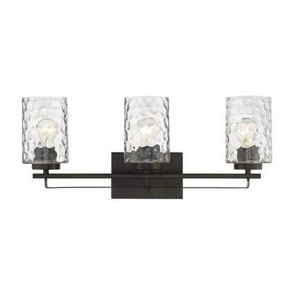 10" Black And Clear Metal and Glass Vanity Flush Mounted Sconce HomeRoots