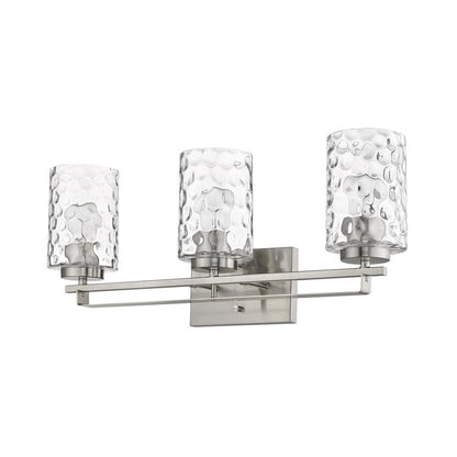 10" Silver And Clear Metal and Glass Vanity Flush Mounted Sconce HomeRoots