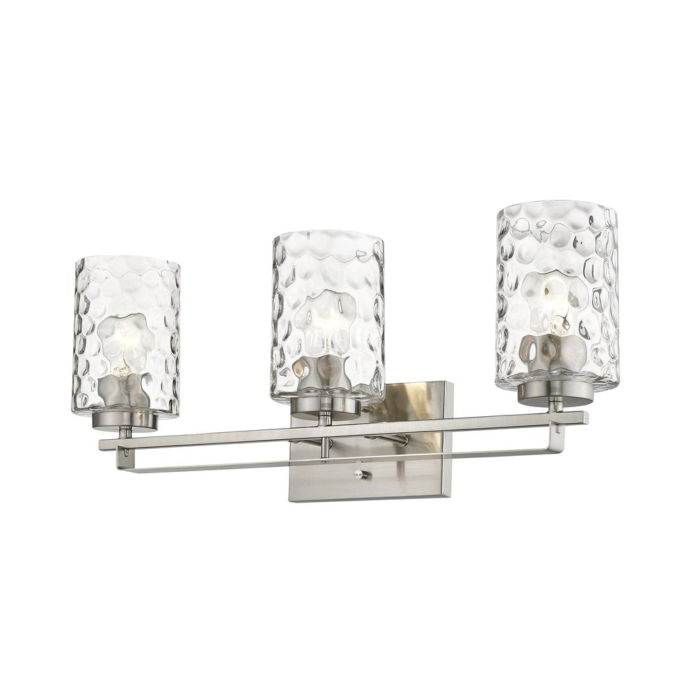 10" Silver And Clear Metal and Glass Vanity Flush Mounted Sconce HomeRoots