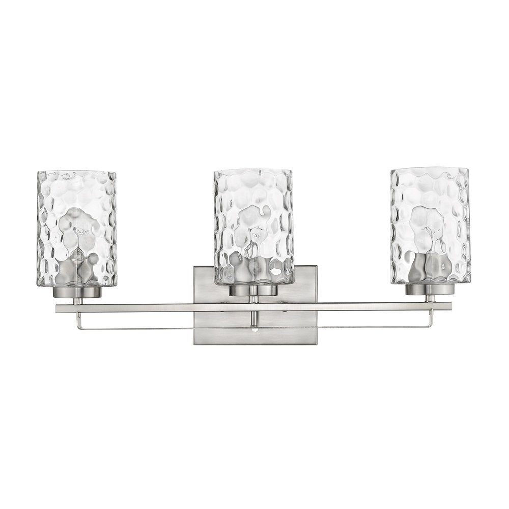 10" Silver And Clear Metal and Glass Vanity Flush Mounted Sconce HomeRoots