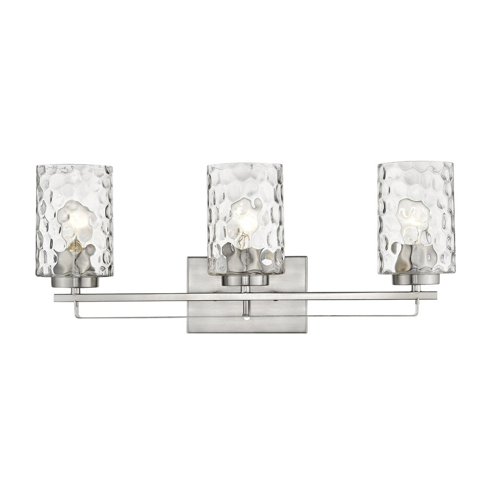 10" Silver And Clear Metal and Glass Vanity Flush Mounted Sconce HomeRoots