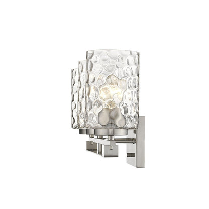 10" Silver And Clear Metal and Glass Vanity Flush Mounted Sconce HomeRoots