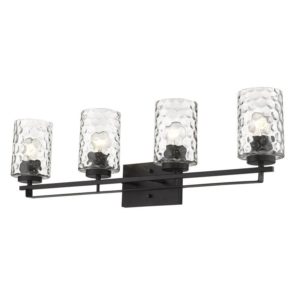10" Black And Clear Metal and Glass Vanity Flush Mounted Sconce HomeRoots
