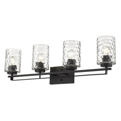 10" Black And Clear Metal and Glass Vanity Flush Mounted Sconce HomeRoots