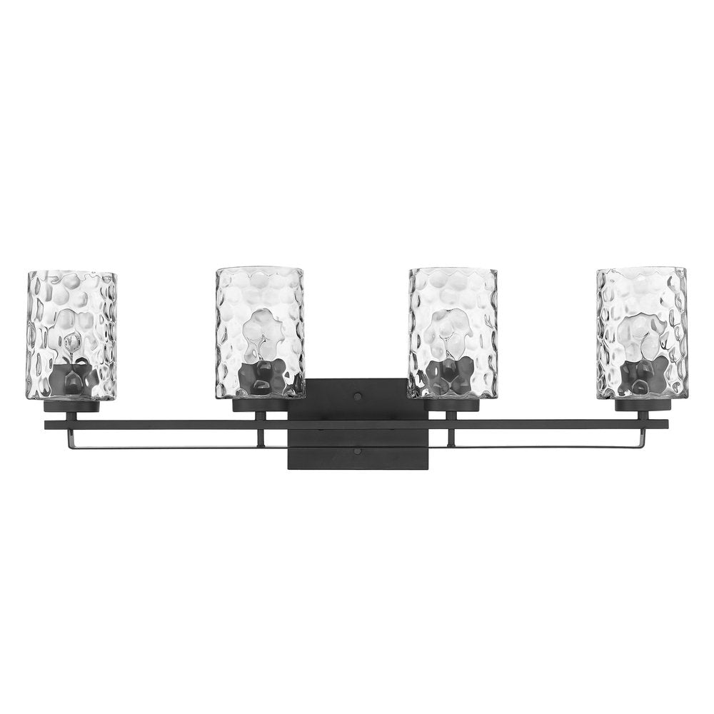 10" Black And Clear Metal and Glass Vanity Flush Mounted Sconce HomeRoots