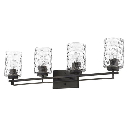 10" Black And Clear Metal and Glass Vanity Flush Mounted Sconce HomeRoots