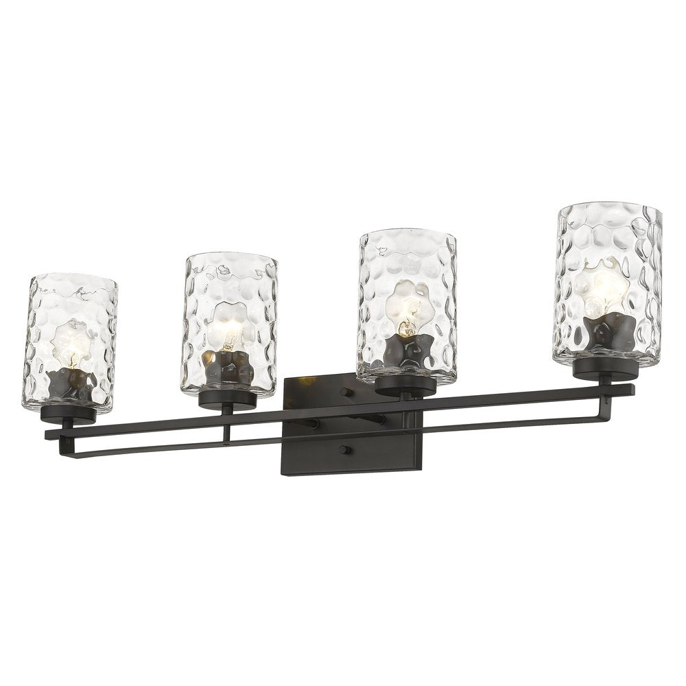 10" Black And Clear Metal and Glass Vanity Flush Mounted Sconce HomeRoots