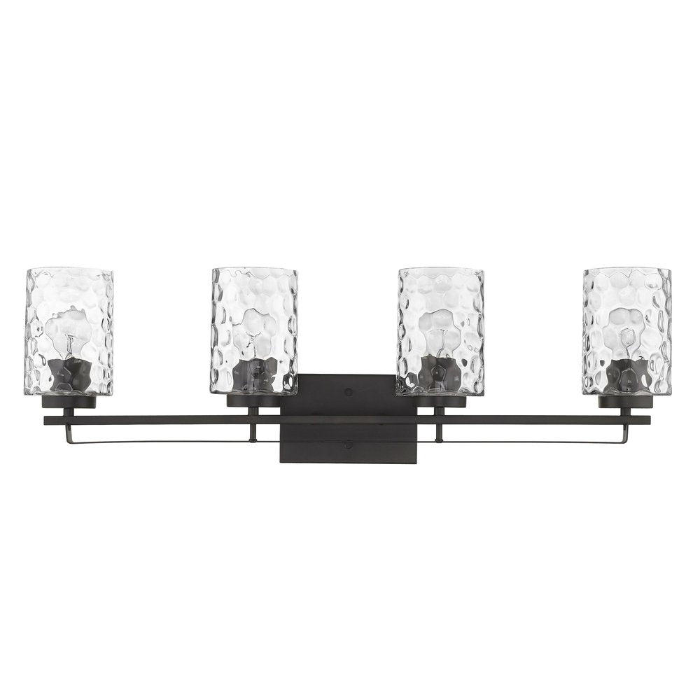 10" Black And Clear Metal and Glass Vanity Flush Mounted Sconce HomeRoots