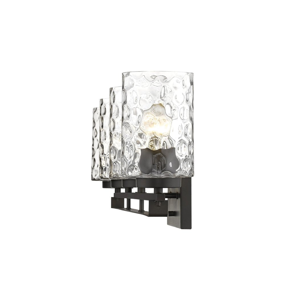 10" Black And Clear Metal and Glass Vanity Flush Mounted Sconce HomeRoots