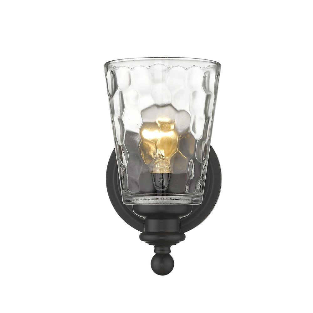 Bronze Metal and Pebbled Glass Wall Light HomeRoots