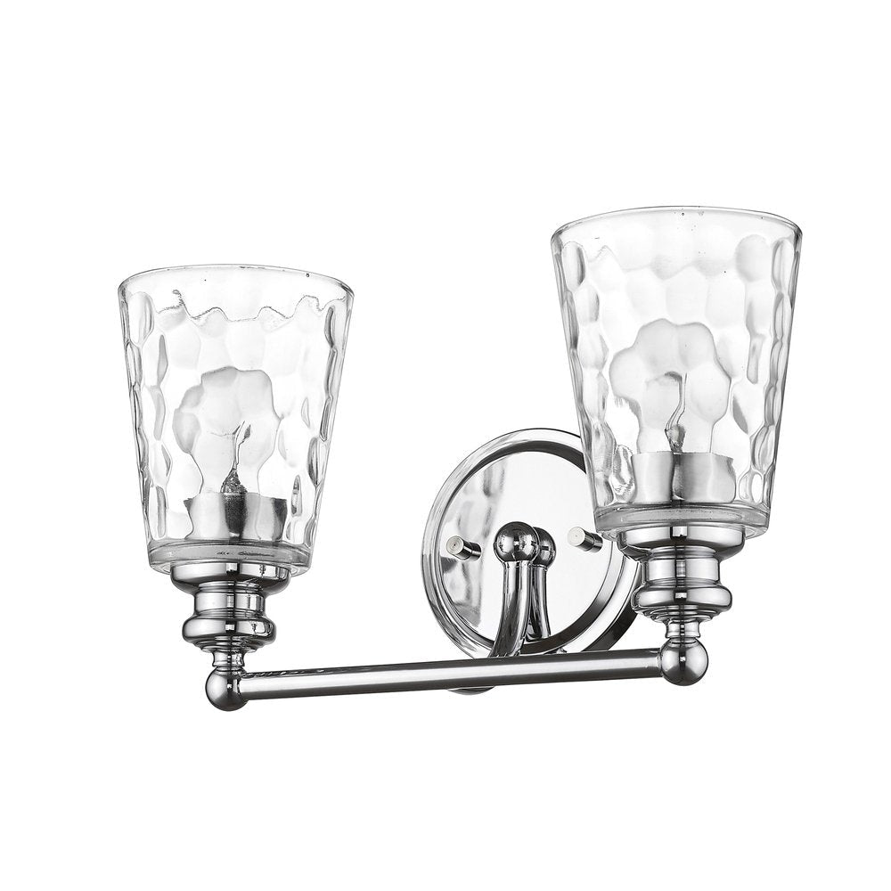 9" Silver And Clear Metal and Glass Vanity Flush Mounted Sconce — view 1