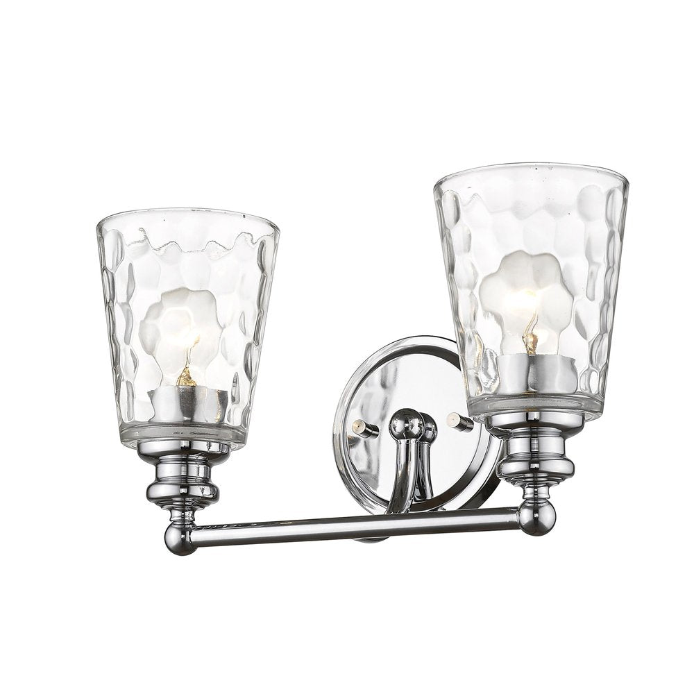 9" Silver And Clear Metal and Glass Vanity Flush Mounted Sconce — view 2