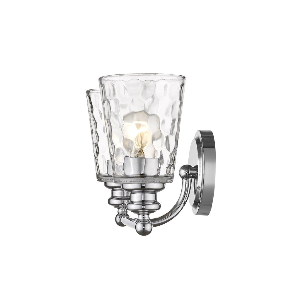 9" Silver And Clear Metal and Glass Vanity Flush Mounted Sconce HomeRoots