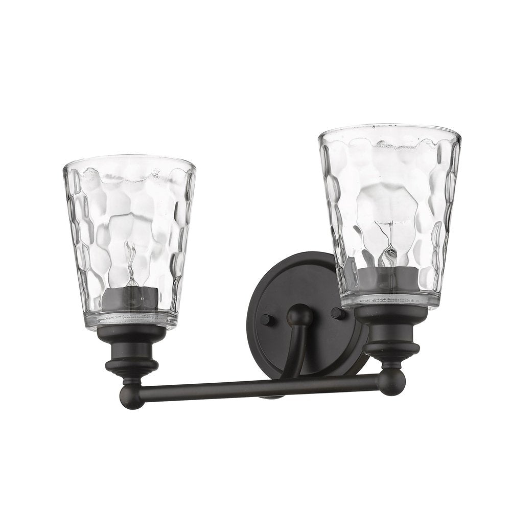 9" Black And Clear Metal and Glass Vanity Flush Mounted Sconce HomeRoots