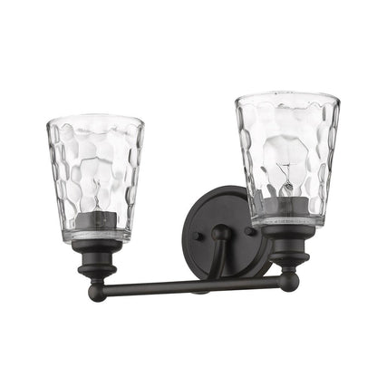 9" Black And Clear Metal and Glass Vanity Flush Mounted Sconce HomeRoots