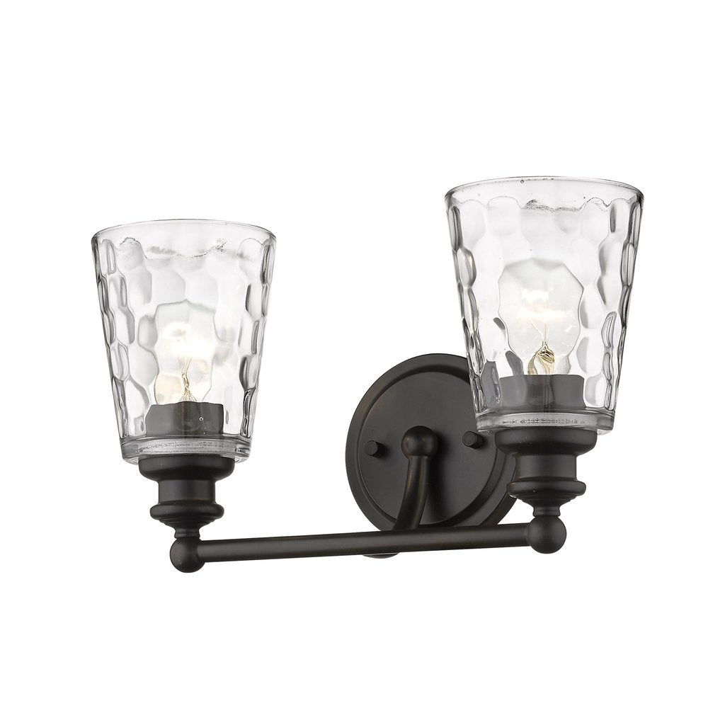 9" Black And Clear Metal and Glass Vanity Flush Mounted Sconce HomeRoots