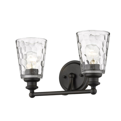 9" Black And Clear Metal and Glass Vanity Flush Mounted Sconce HomeRoots