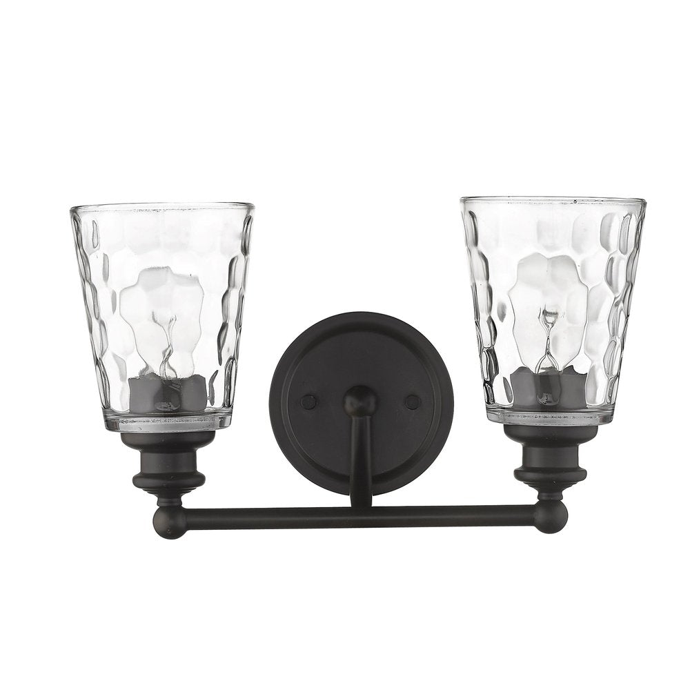 9" Black And Clear Metal and Glass Vanity Flush Mounted Sconce HomeRoots