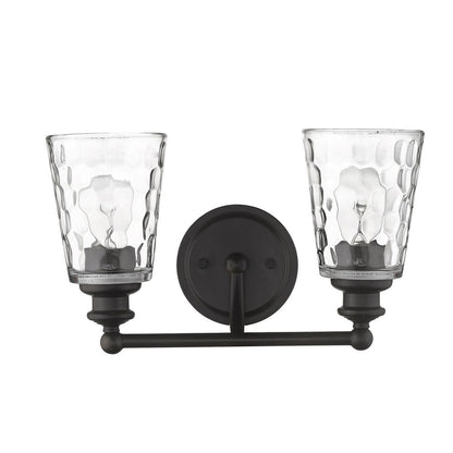 9" Black And Clear Metal and Glass Vanity Flush Mounted Sconce HomeRoots