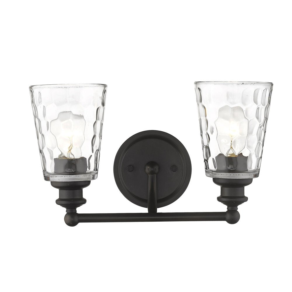 9" Black And Clear Metal and Glass Vanity Flush Mounted Sconce HomeRoots