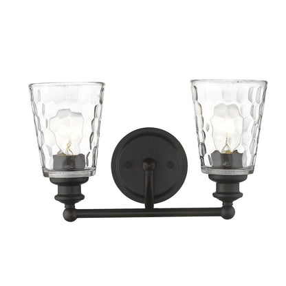 9" Black And Clear Metal and Glass Vanity Flush Mounted Sconce HomeRoots