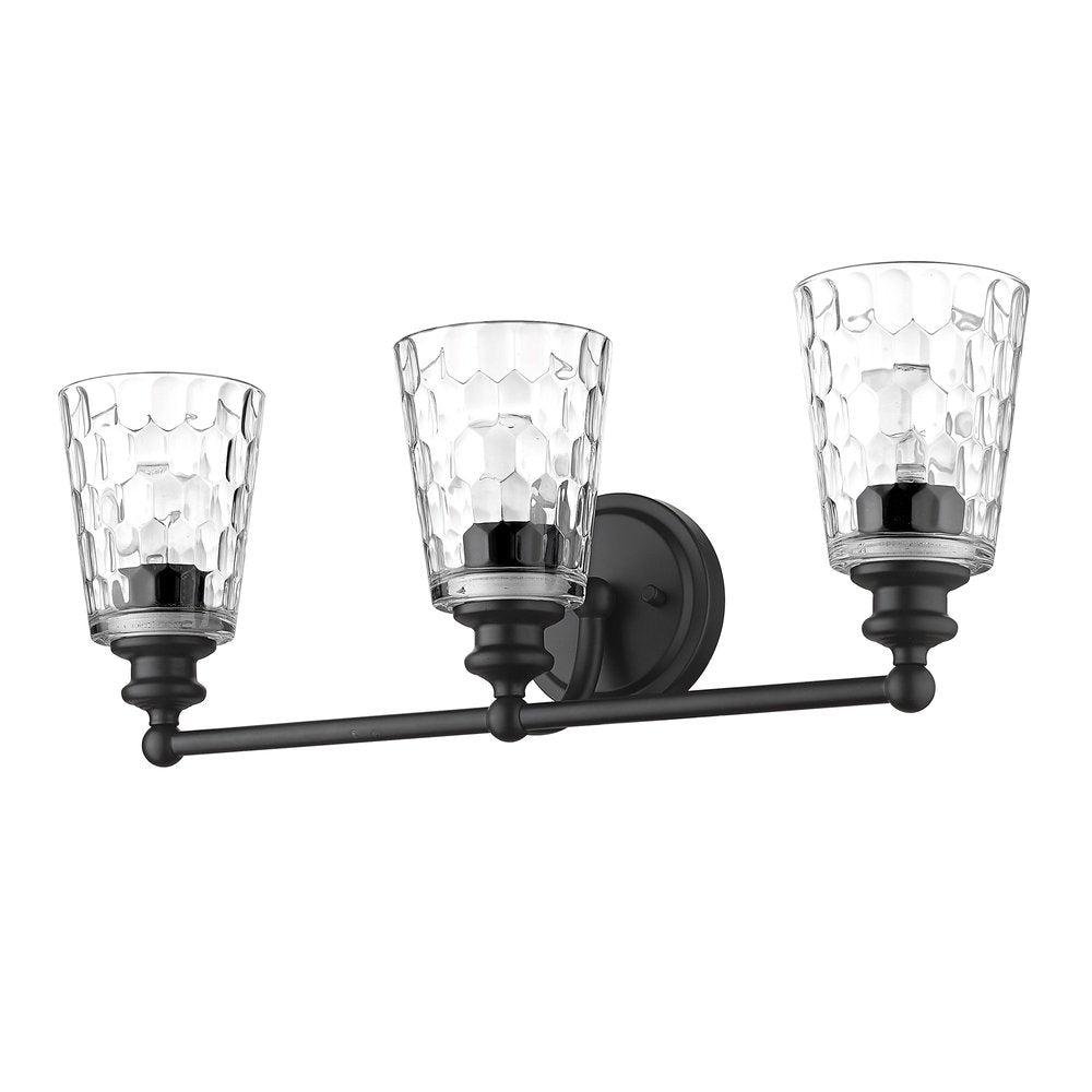 9" Black And Clear Metal and Glass Vanity Flush Mounted Sconce HomeRoots