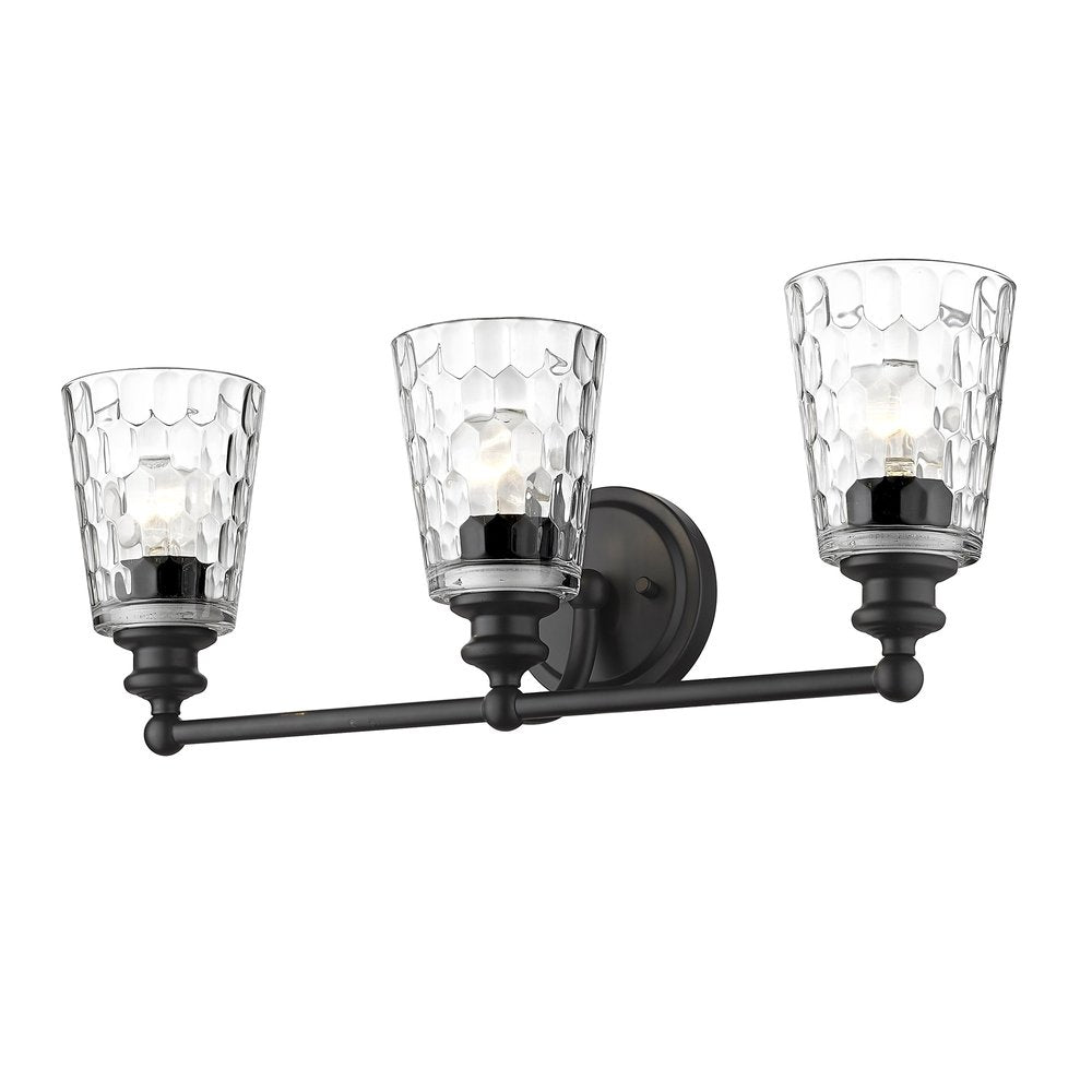 9" Black And Clear Metal and Glass Vanity Flush Mounted Sconce HomeRoots