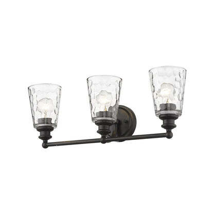 9" Black And Clear Metal and Glass Vanity Flush Mounted Sconce HomeRoots